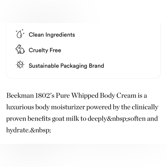 $9❤️‍🔥 LAST 1! Beekman 1802 Pure Goat Milk Body Cream Travel Size NEW - Picture 6 of 8